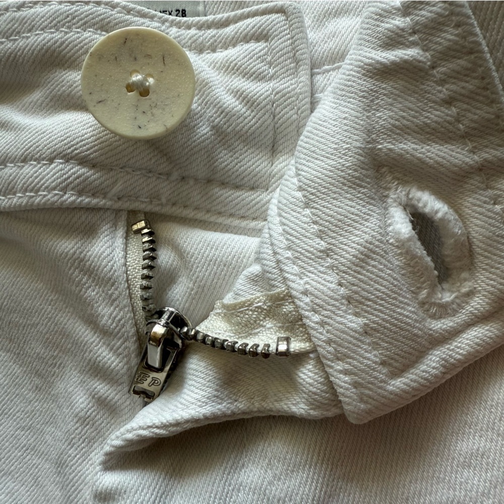 Zara The Marine Straight High Rise Wide Leg Jeans in White Size 6 (EU 38) - Picture 7 of 11